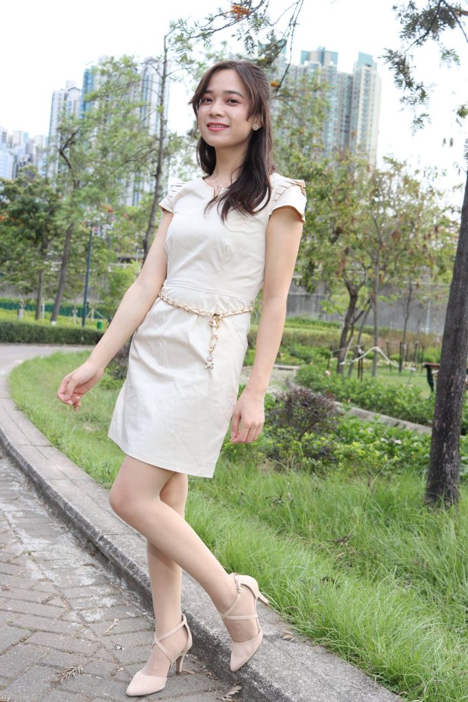 精選街拍攝影 No.036 Vency Shen 米色連衣裙絲襪高跟[70P/136MB]插圖3