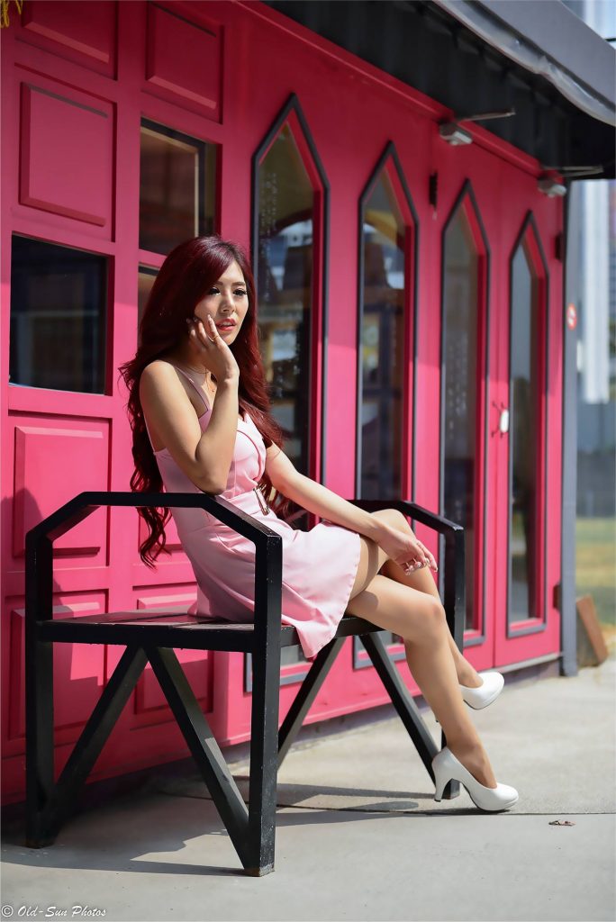 精選街拍攝影 No.091 高萱 粉色連衣短裙絲襪高跟美腿 [82P/105MB]插圖4