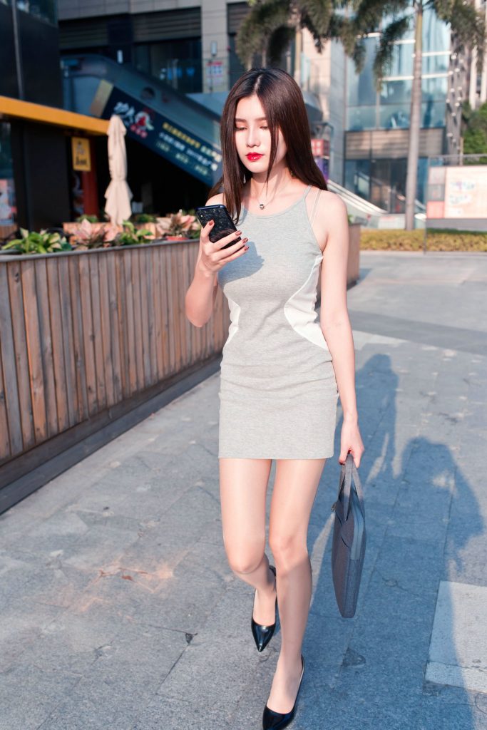 精選街拍攝影 No.180 午后休閑的包臀灰裙極品薄絲OL美女婷婷 4 [127P/108M]插圖