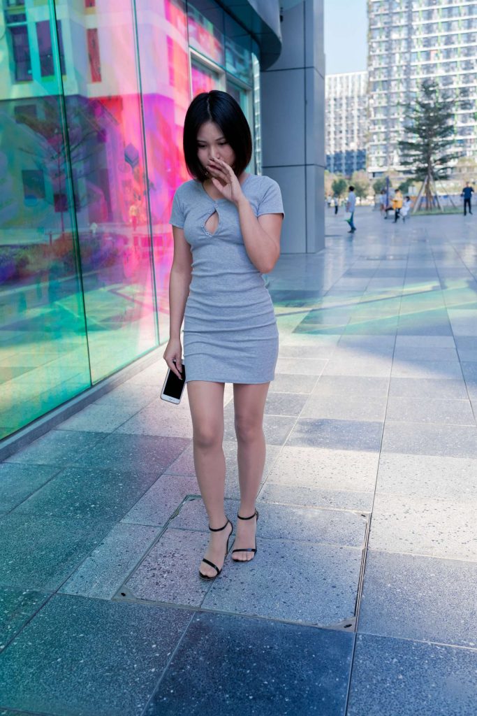 精選街拍攝影 No.229 在商業(yè)廣場看哈哈鏡的包臀裙肉絲萌寶兒 1 [110P/117M]插圖2