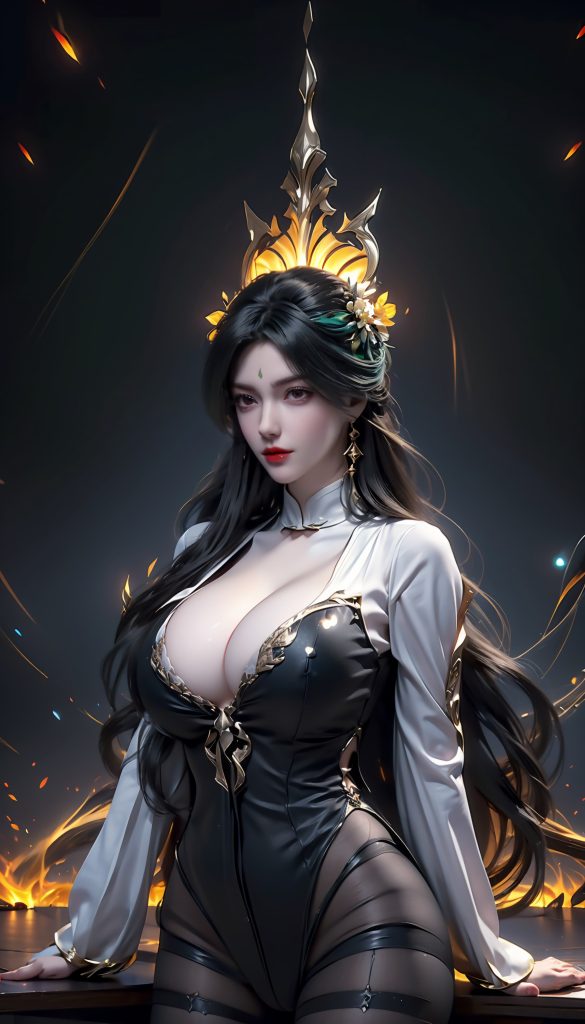 AI繪畫 110 完美世界 柳神 黑絲襯衫[90P/440MB]插圖1