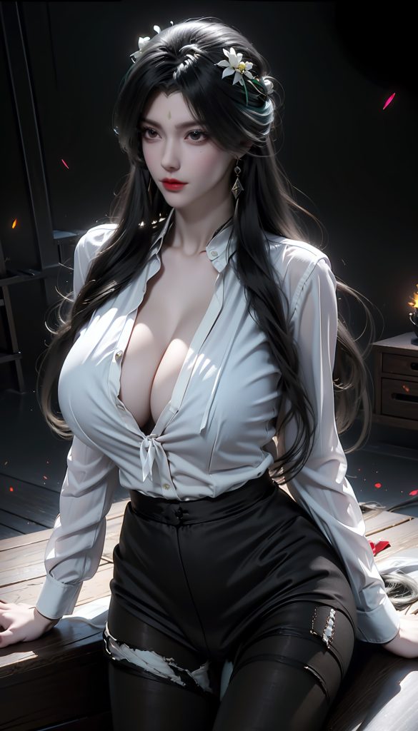 AI繪畫 110 完美世界 柳神 黑絲襯衫[90P/440MB]插圖2