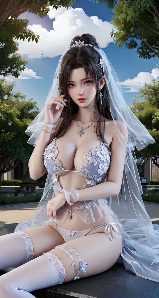 AI繪畫 115 完美世界-清漪 戶外內衣婚紗[57P/153MB]插圖1