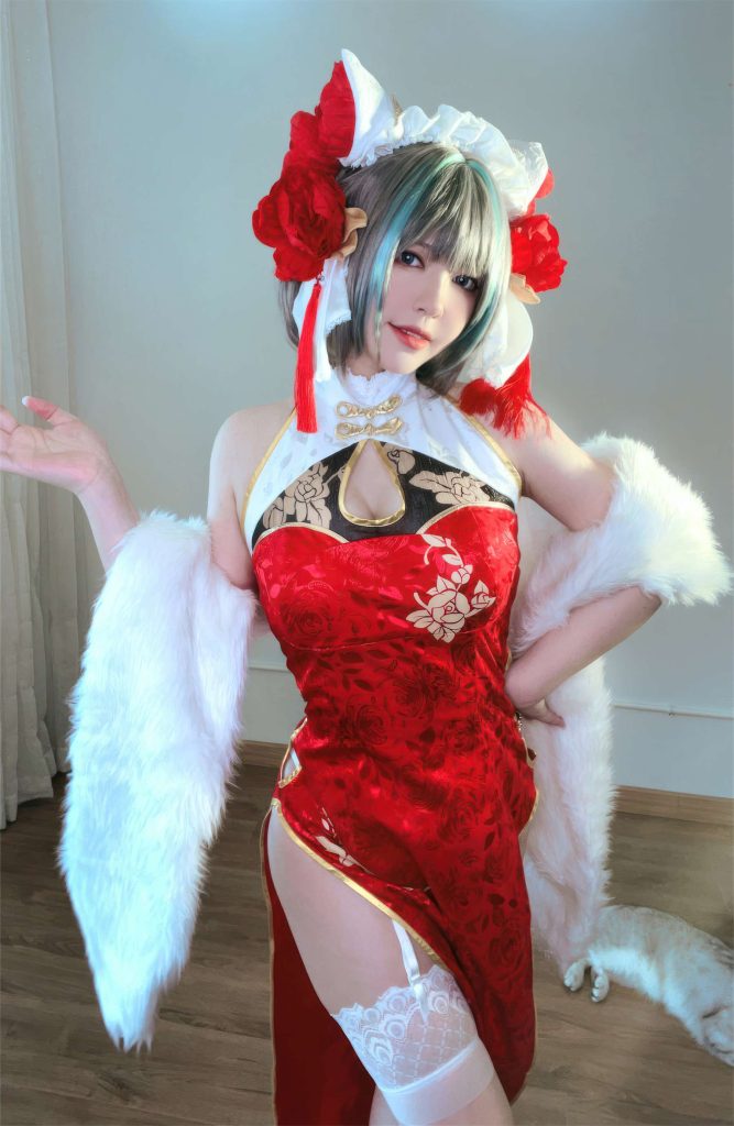 半半子 NO.041 – 柴郡中華娘旗袍[45P/2V/389MB]插圖3