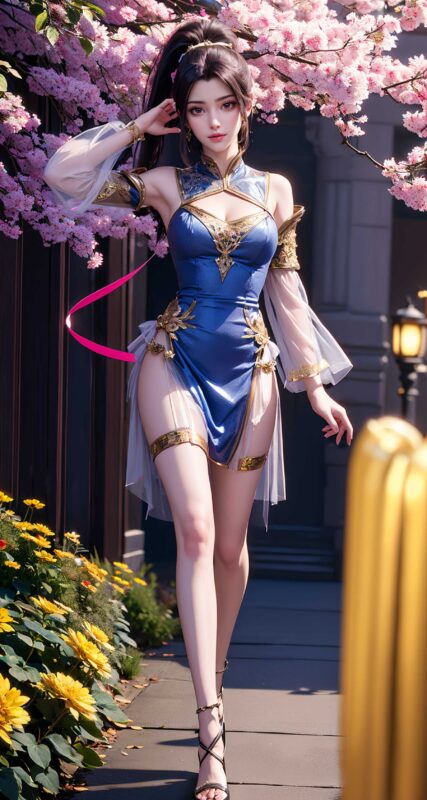 AI繪畫 210 夭夜藍色連衣裙[41P/110MB]-無料攝影圈