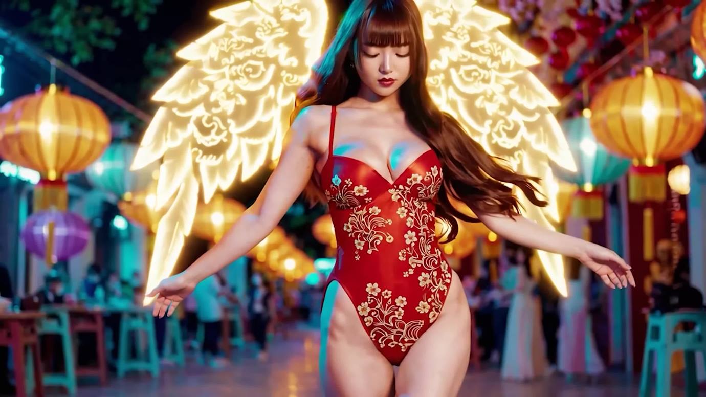 AI Video 049 Xuan V? Trong N?ng S?m (POP EDM DANCE when Tet Tradition Ao Dai Meet Bikini Supermodel dance)[4K/1V/298MB]插圖1