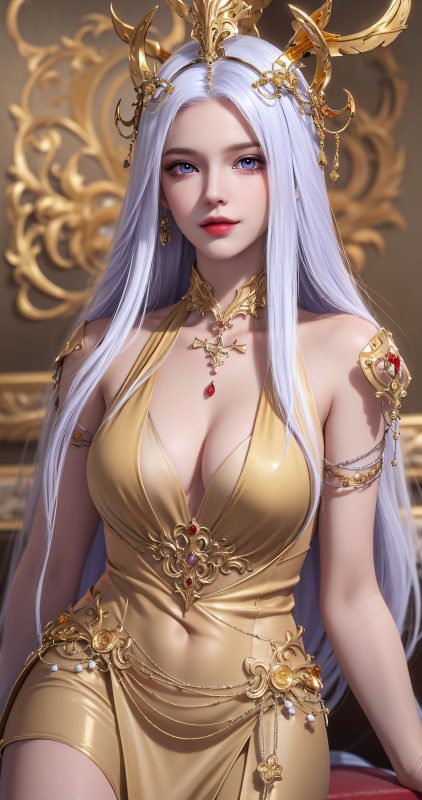 AI繪畫 238 波塞西金色禮服[34P/148MB]-無料攝影圈