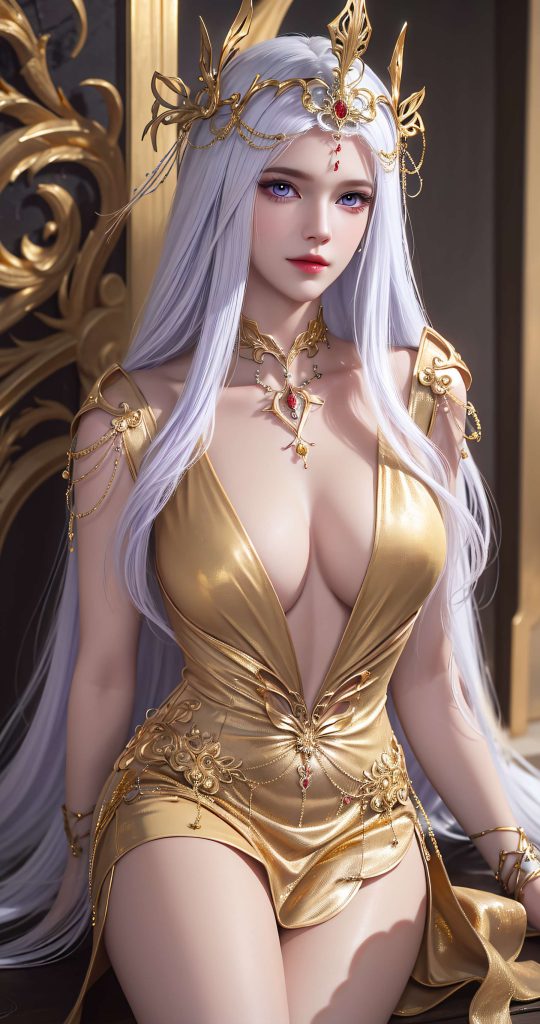 AI繪畫(huà) 238 波塞西金色禮服[34P/148MB]插圖1