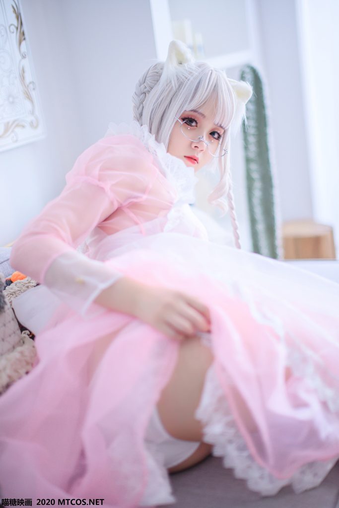 喵糖映畫 VOL.149 粉色透明白絲性感女仆 [21P/502M]插圖1