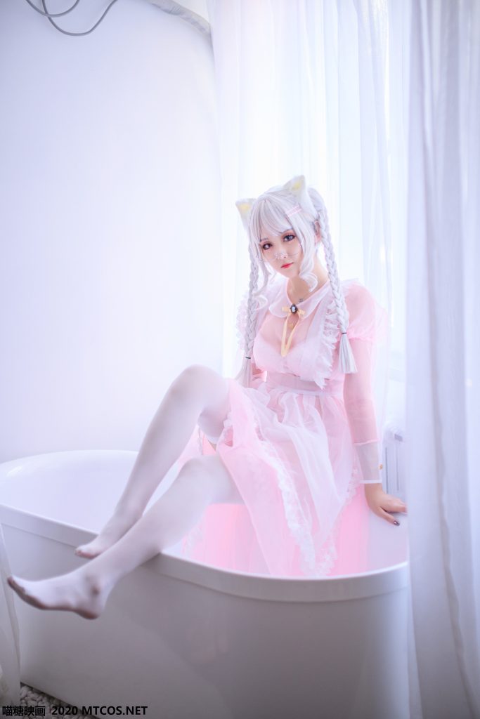 喵糖映畫 VOL.149 粉色透明白絲性感女仆 [21P/502M]插圖3