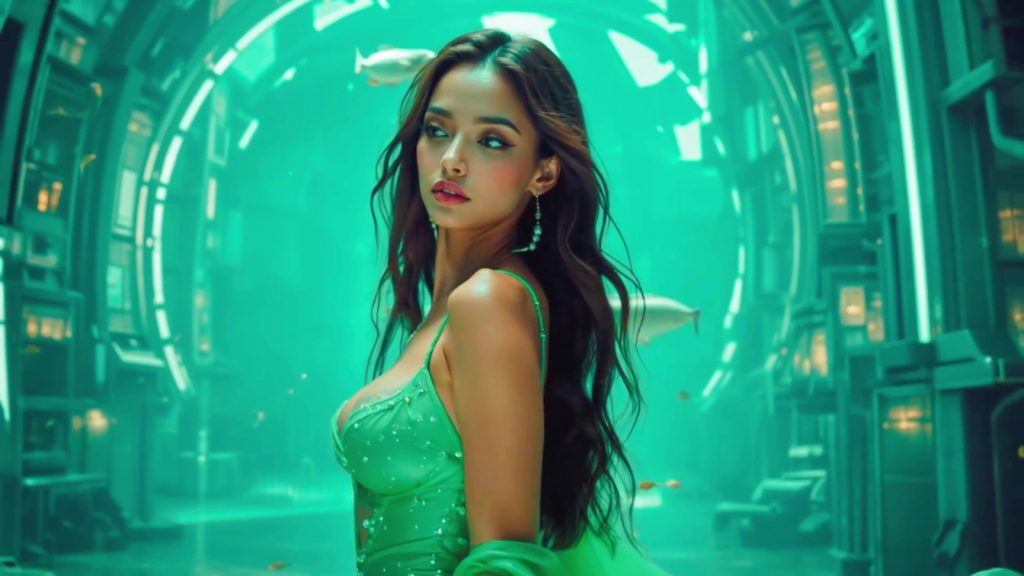 AI繪畫 458 Over 40 Natural Women _ Retro-Futuristic Elegance in Satin Mini Robes 4K[20P/1V/483MB]插圖3