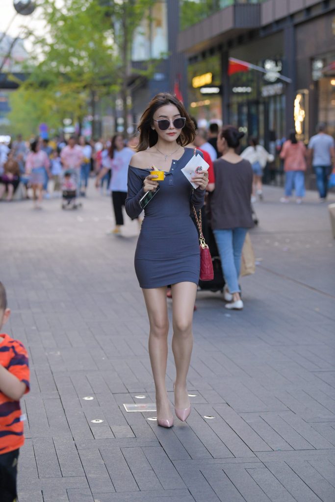 精選街拍 No.316 灰色連體包臀裙美女 3 [94P/77M]插圖