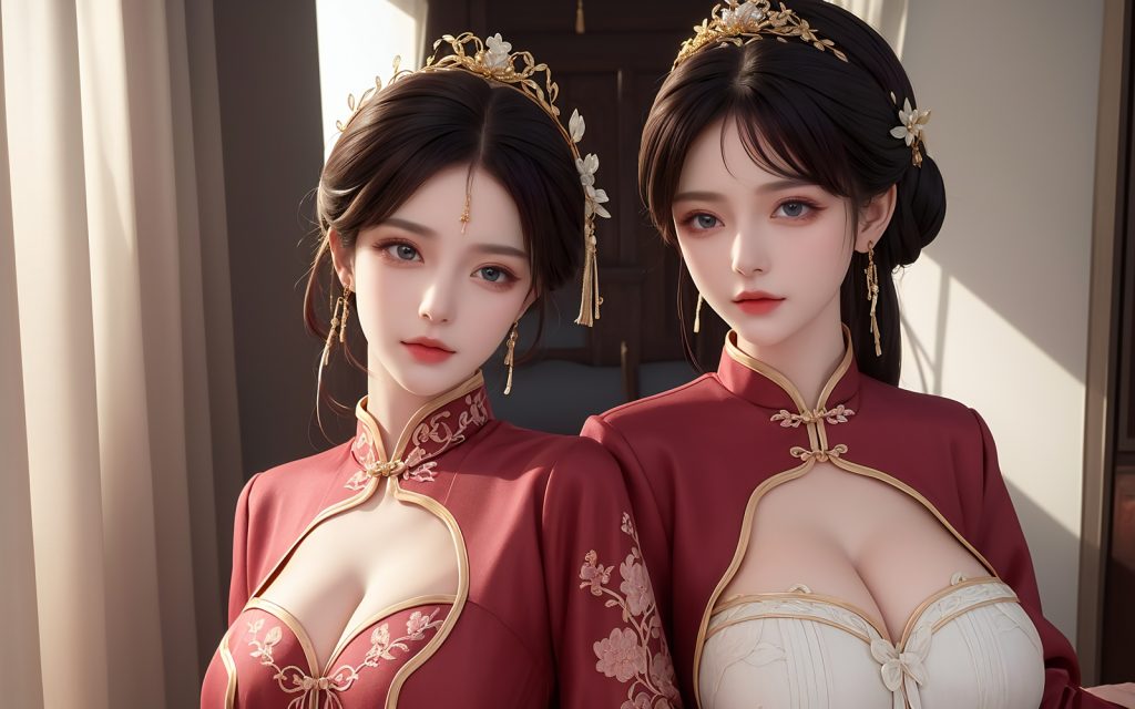 AI繪畫 486 新娘姐妹花[46P/409MB]插圖3