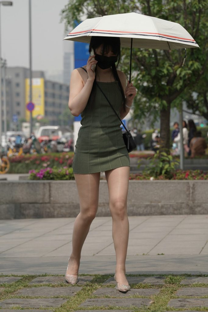 精選街拍 No.375 綠色包臀裙絲襪美女 3 [123P/88M]插圖
