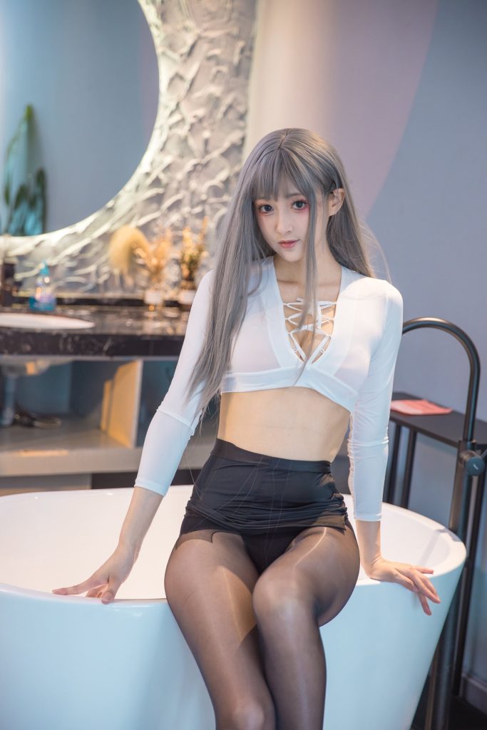 冬馬路紗 NO.010 – 浴缸濕身黑絲[23P/410MB]插圖2