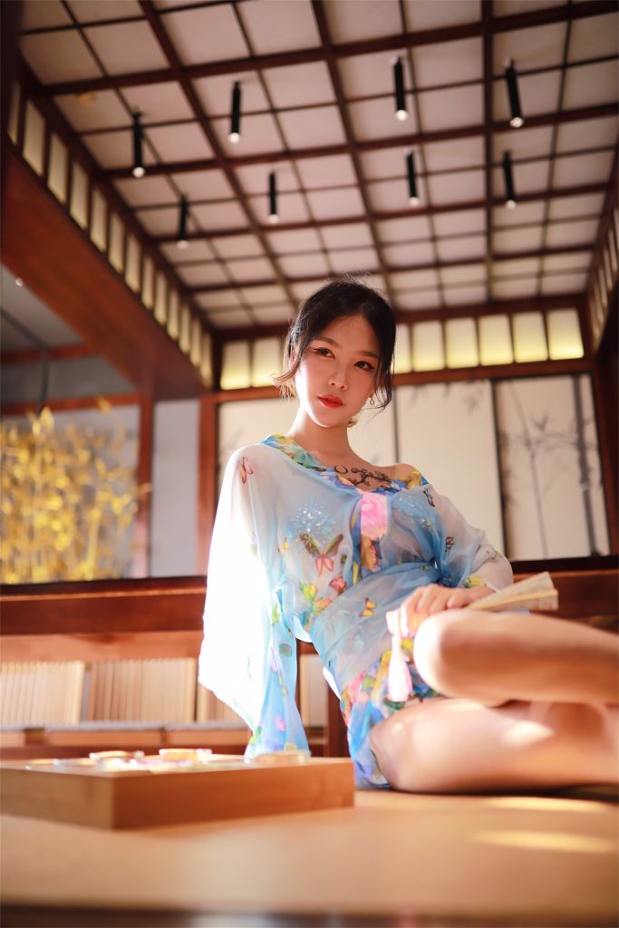 18抖娘-利世 – 水藍(lán)和服插圖3