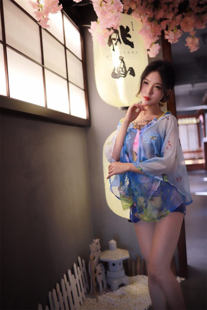 18抖娘-利世 – 水藍(lán)和服插圖2