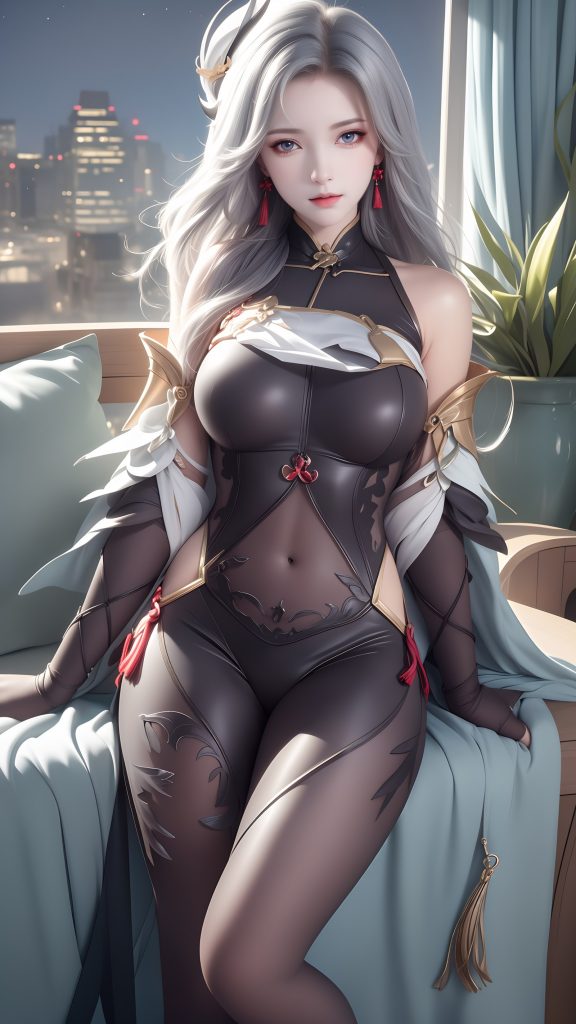 AI繪畫(huà) 598 原神申鶴 性感原服和泳衣[130P/467MB]插圖1