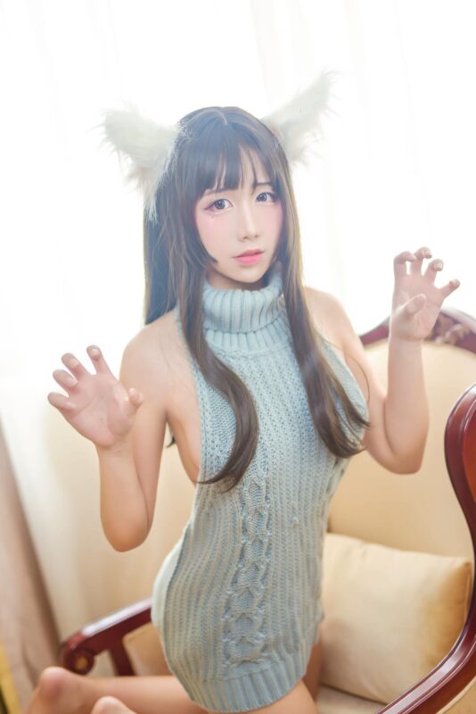 九曲Jean NO.018 露背毛衣 [44P/90MB]-無料攝影圈