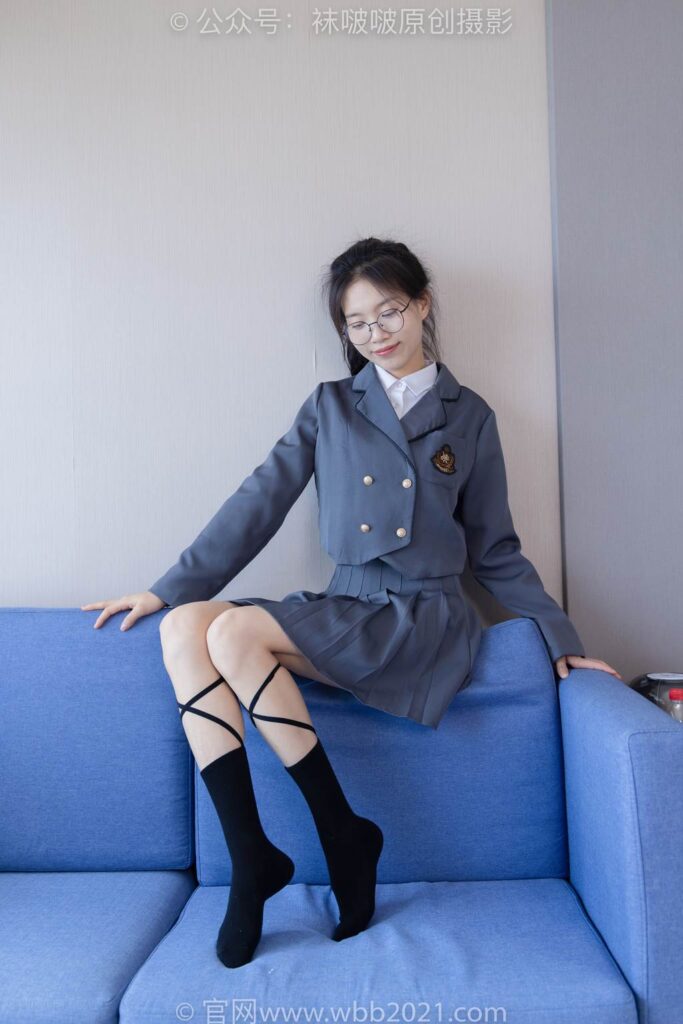 [BoBoSocks襪啵啵]NO.268 芝士-黑皮鞋、綁帶黑棉襪、學(xué)院制服[140P/1V/5.93GB]插圖3