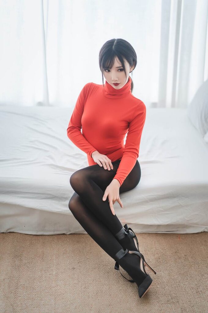 面餅仙兒 NO.145 – 皮褲連體紅毛衣[20P/289MB]插圖2